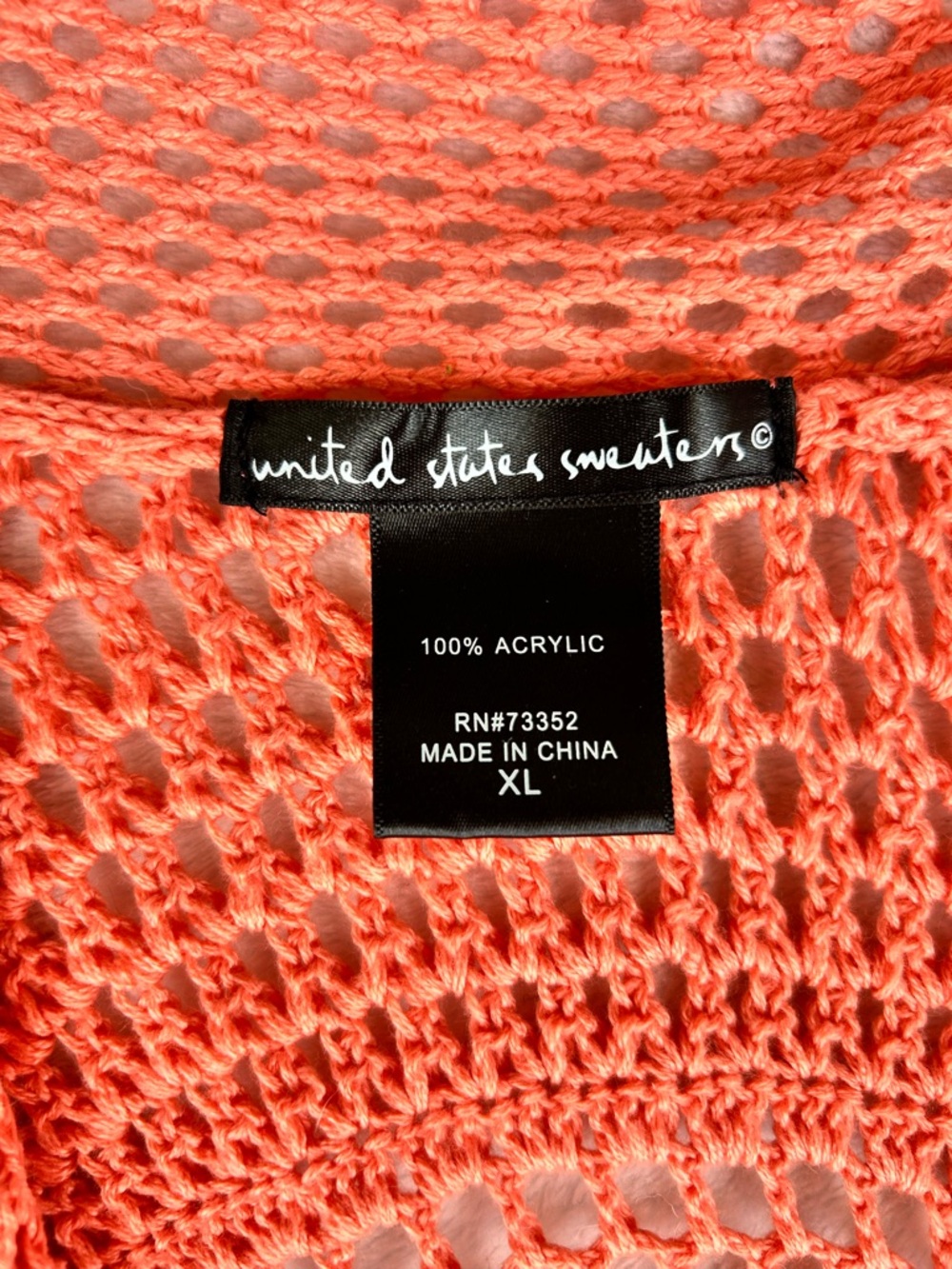 united states sweaters Coral Open-Weave Cardigan - Picture 2 of 8